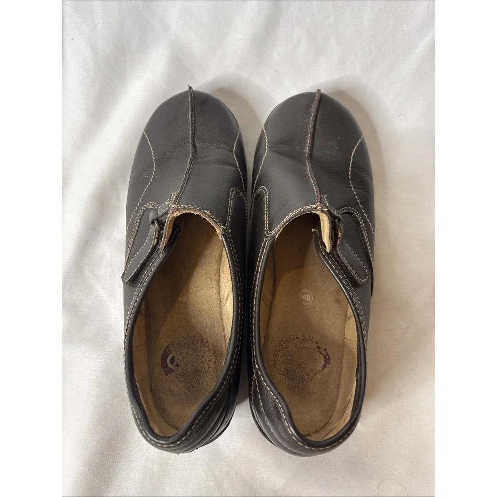 Dr. Scholls Emily Comfort Slip On Leather Brown Shoes Womens Size 8 W Orthotic